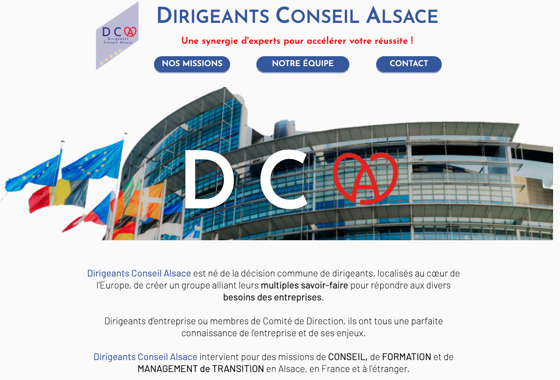 Capture du site de Dirigeants Conseil Alsace