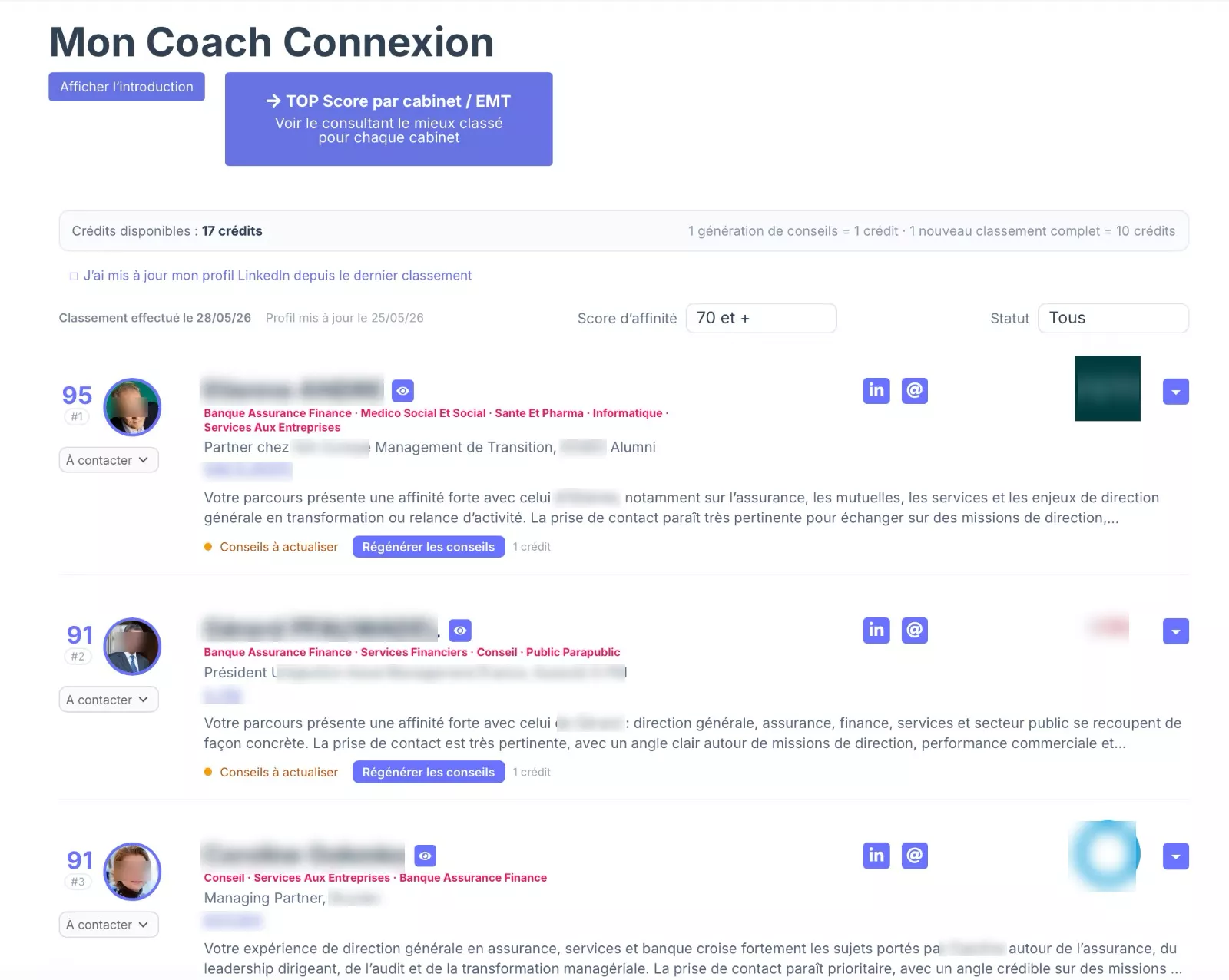 Classement par affinités